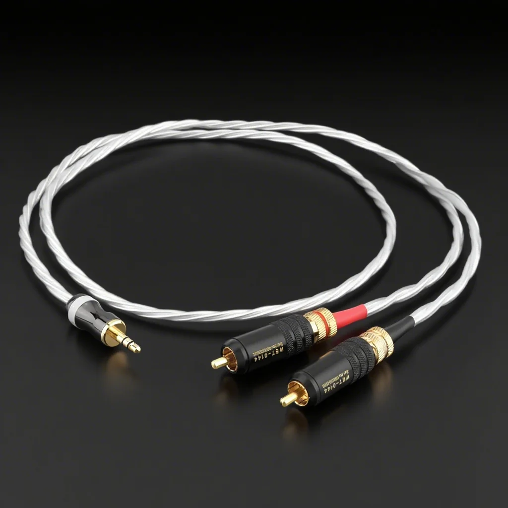 

Nordost Odin Audiophile Silver aux 3.5mm headset plug to 2rca jack Audio signal line Computer and audio connection cable fiio