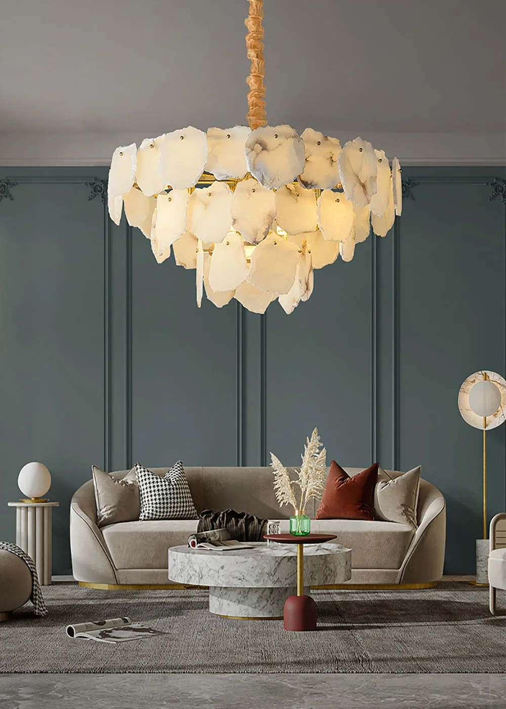 Natural Marble LED Dimmable Gold Silver