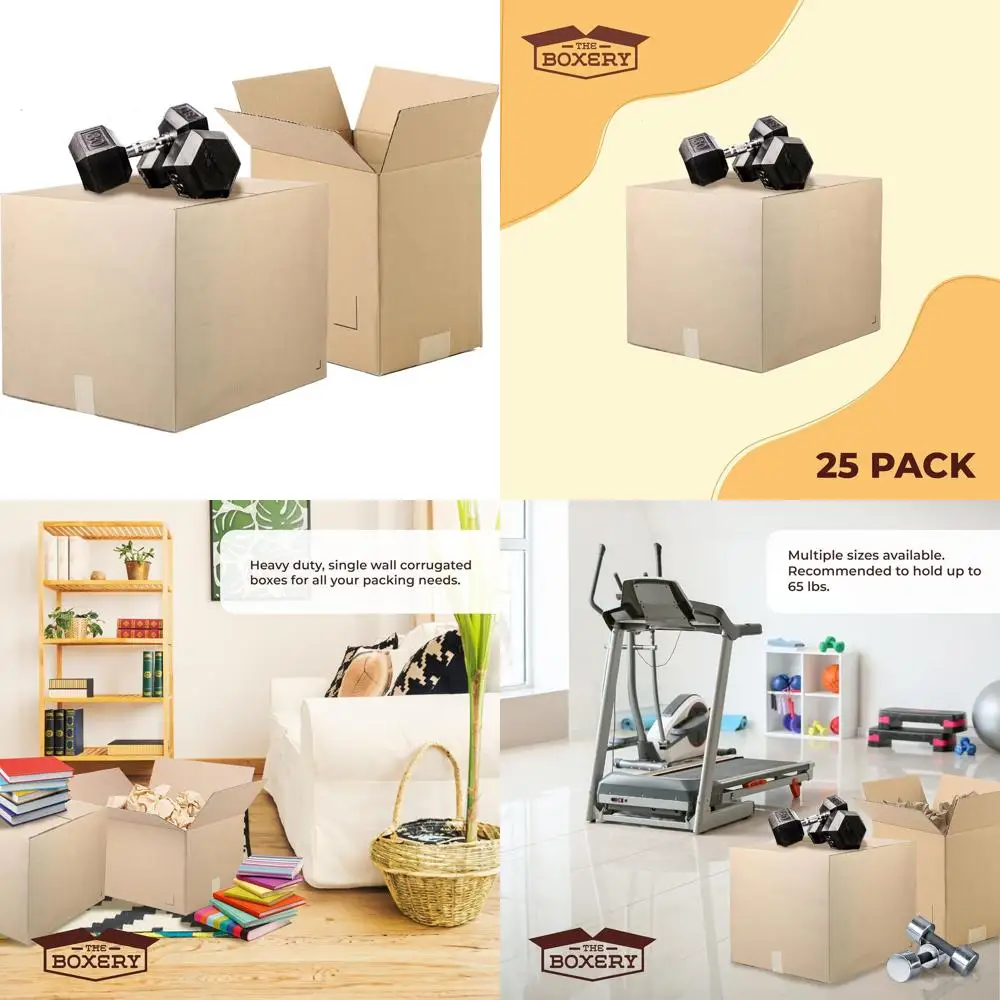 

Набор из 25 коробок 18x16x14 из высокопрочного гофрированного картона ECT44 коричневого цвета для транспортировки, упаковки, переезда и хранения - перерабатываемые, изготовленные из экологически чистых материалов