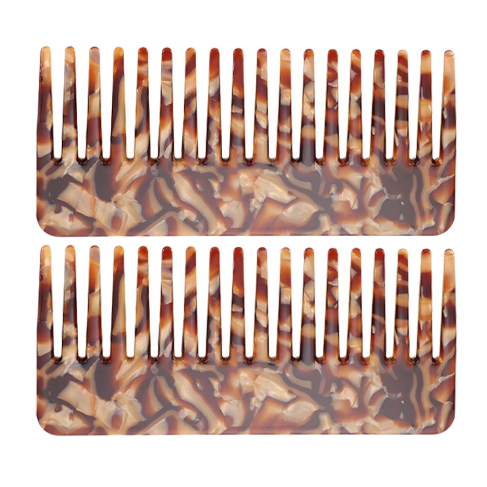 

2Pcs Fashionable Anti-Static Combs Acetate Detangling Comb for Curly Hair Wet Or Dry Use Travel Size Styling Tool