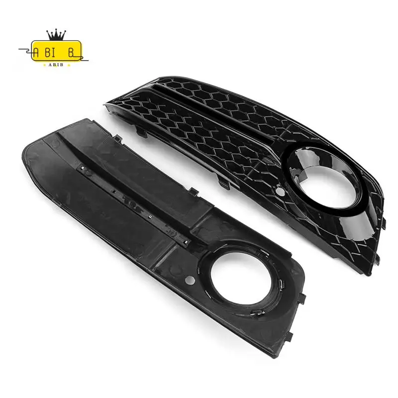 

ABIB -Black Car Front Fog Light Mesh Grille Cover For A4 B8 2009-2011 Fog Lamp Honeycomb Grille Cover Replacement Parts