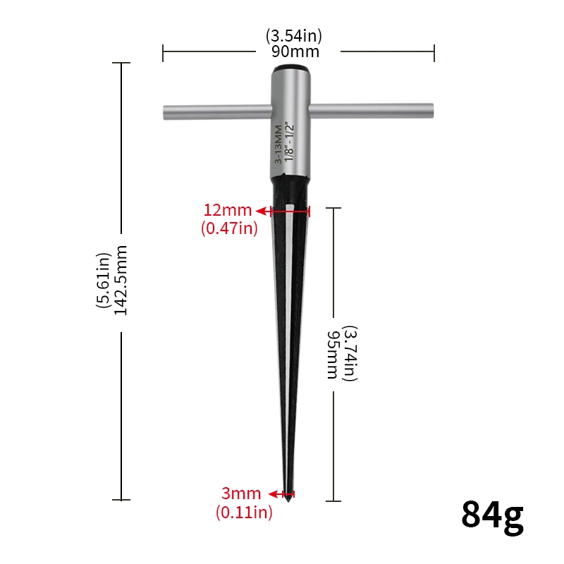 Foro per perno del ponte alesatore tenuto in mano manico a T affusolato 6 flauto smusso alesatura utensile da taglio per falegname punta per