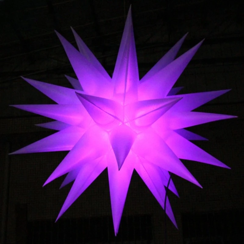 Nightclub Decoration Color Changing Inflatable Led Star Oxford Inflatable Hanging Led Stars For Party