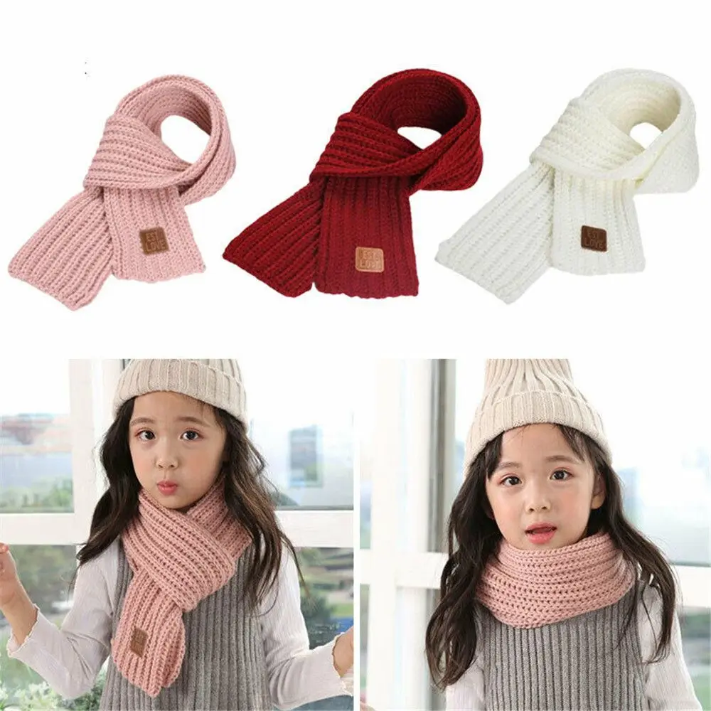 1PC Baby Kids Boy Girl Winter Warm Scarf Knitting Wool Scarves Children Neck Warmer Wrap