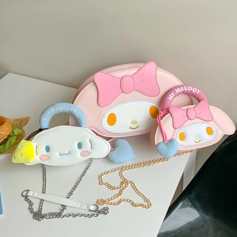 

Sanrio HelloKitty Small Crossbody Bags Fashion Girl Backpack Cartoon Kuromi My Melody Cinnamoroll Versatile Shoulder Storage Bag
