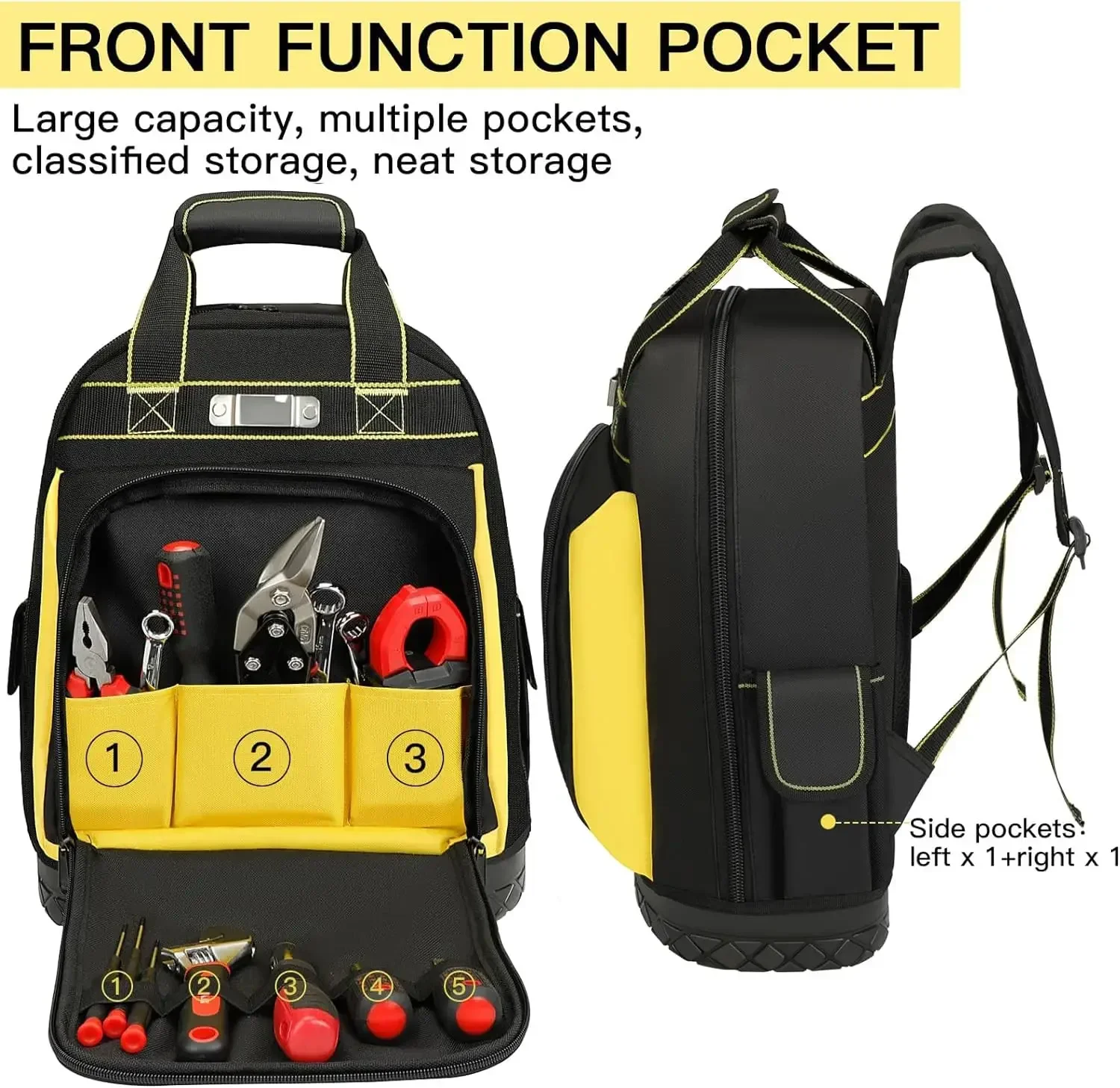 AIRAJ Multifunctional Tool Backpack Sturdy Waterproof Organizer Electrician Professional Portable Complete Bag Storage Tools