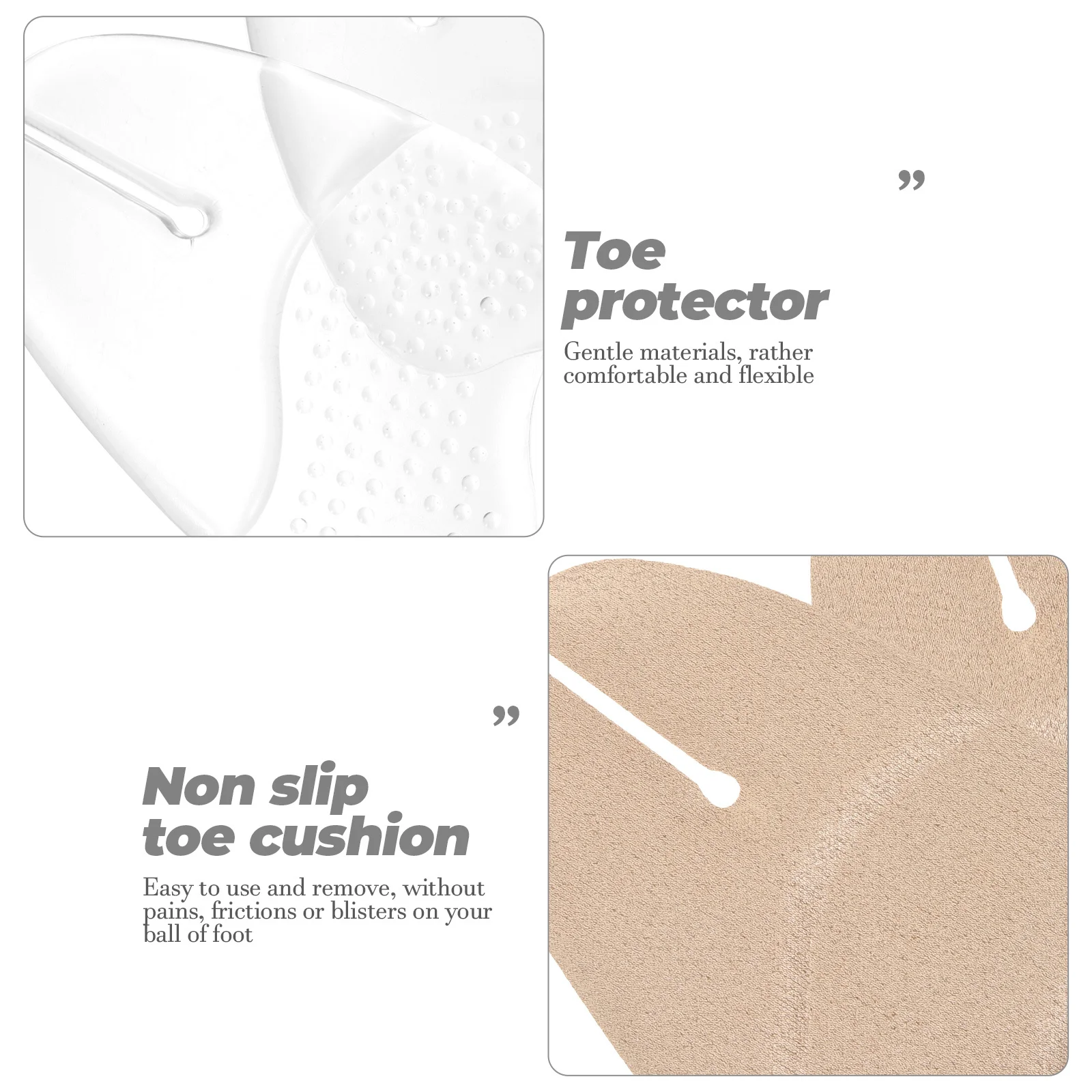 

3Pairs Toe Protectors Forefoot Insert Cushions Non-Slip Sandal Pads for Women Soft Breathable Shoe Inserts Reduce