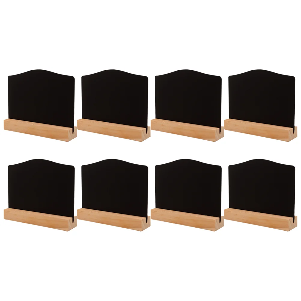 8 Pcs Wooden Double-sided Small Blackboard Ornaments Home Decoration Hotel Bar Writing Message 8pcs (small Arch) Labels Table