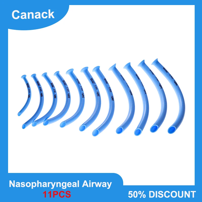 

Canack 11PCS Disposable Nasopharyngeal Airway Blue High-quality Nasal Pharyngeal Duct New