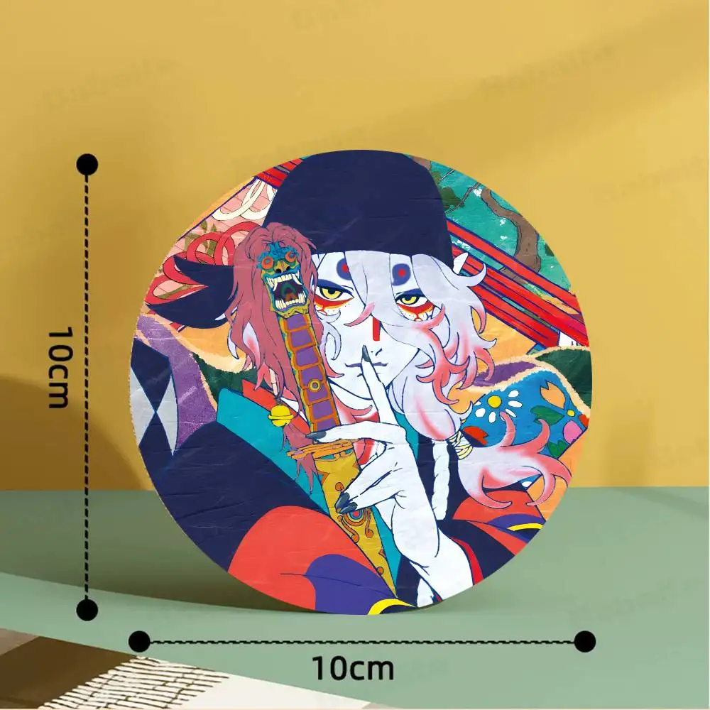 Anime M-Mononoke Themed Wooden Coaster Non-Slip Heat-Resistant Fun Dining Table Decoration Cafe Restaurant Gifts 3
