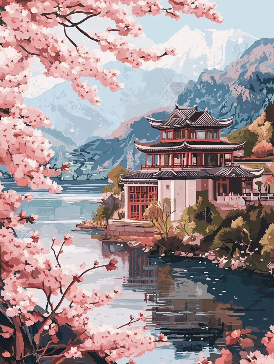 

500/1000pcs Adult Jigsaw Puzzles Cherry Blossom Suitable for Adults & Families - Challenging Large Pieces, Portable