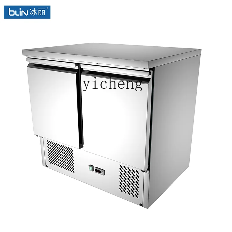 TQH commercial integrated air-cooled fresh-keeping workbench salad cabinet fruit and vegetable refrigerated display cabinet