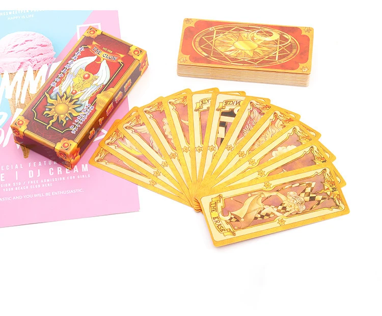 Anime Sakura Clow Karte Cosplay KINOMOTO SAKURA Karte Tarot Halloween Party Kostüme Requisiten Weihnachten Geschenke Sammeln 59 Stücke Große Größe – Detail 6
