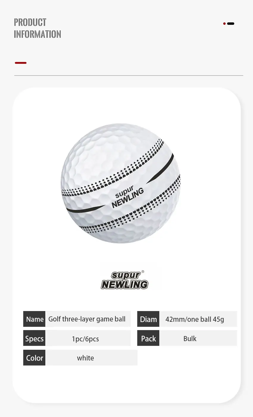 Description Picture 6 of itemGolf Game Balls Three layers Golf Ball Golf Game Ball Super Long Distance Golf Ball 360 ° Sighting Line Gift for Golfers