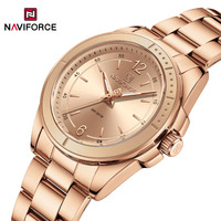 NAVIFORC Fashion Women Watches Quartz Stainless Steel Female Wristwatch Elegant Simple Waterproof Clock for Ladies Reloj Mujer
