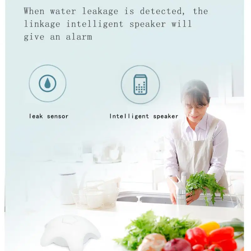 Leak Alarm Tuya Overflow Water Flood Detector Remote Alarm Smart Life Water Immersion Sensor Smart Home