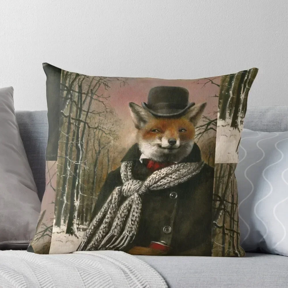 

Victorian Fox In Winter Throw Pillow Custom Cushion Photo Sitting Cushion Pillowcase Decorative Cushions For Living Room pillow