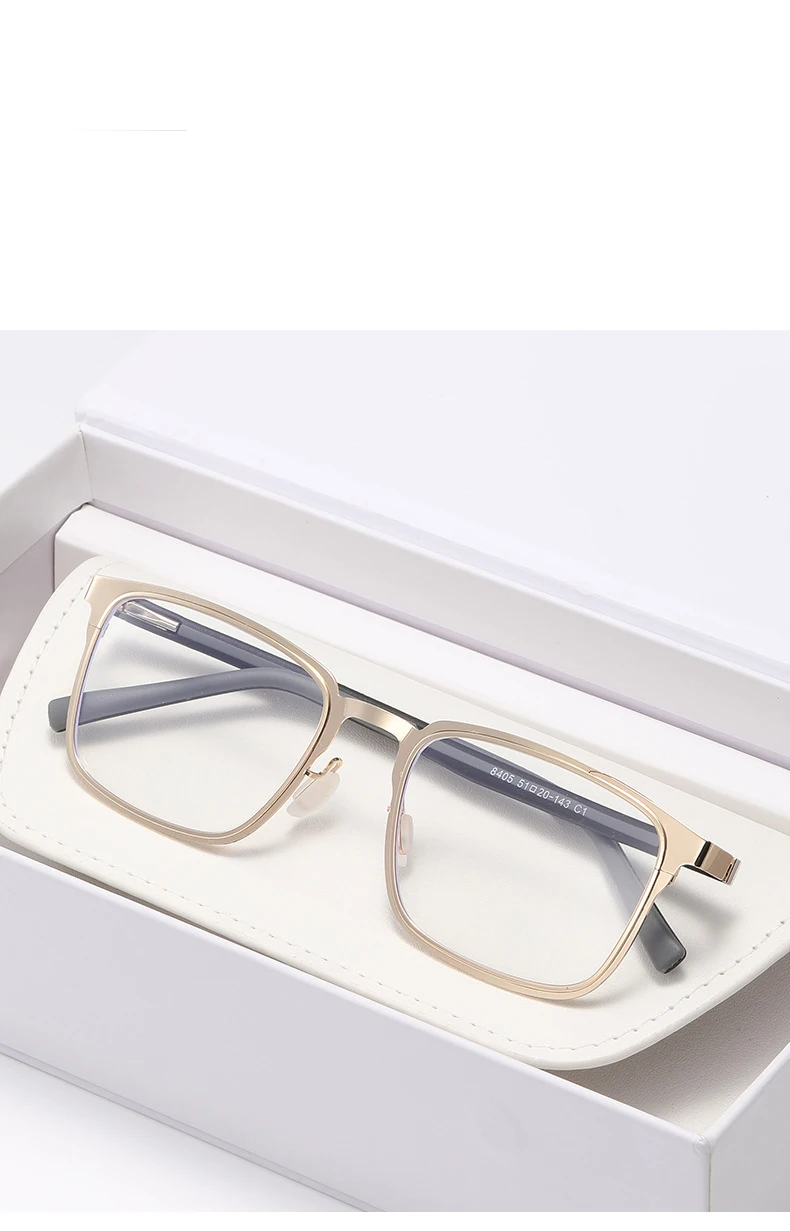 Photochrome Myopie-Brille, Business-Vollformat, modisch, ultraleicht, für Herren, quadratisch, Tr90-Tempel, Myopie-Brille 8405 – Detail 7