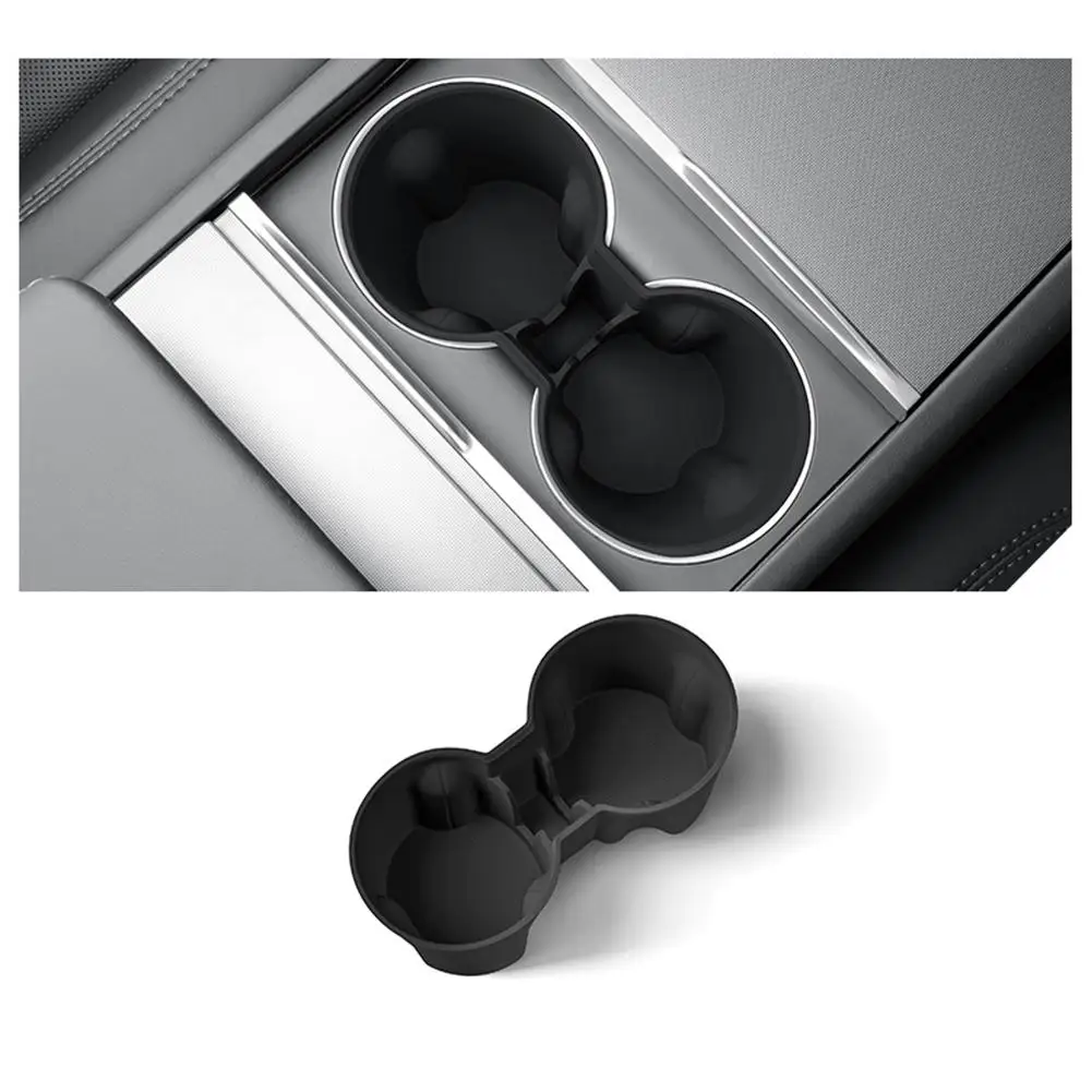 For Tesla Model Y Juniper 2025 Cup Holder Insert Center Console Rear Seat Drink Holder Organizer Non-Slip Beverage Mount