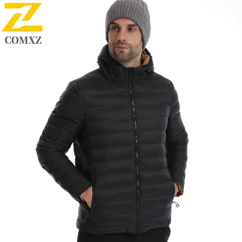 

COMXZ Men's Bread Jacket High Quality Warm Trendy Lightweight Snowy Down Jacket Skiing Windproof Cold-Resistant Winter Jacket