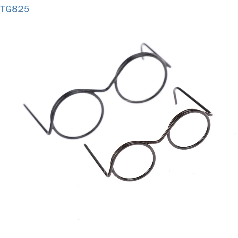 【AN】【NH】10Pcs Fashion Round Frame Lensless Retro Cool Doll Glasses For Doll 30cm