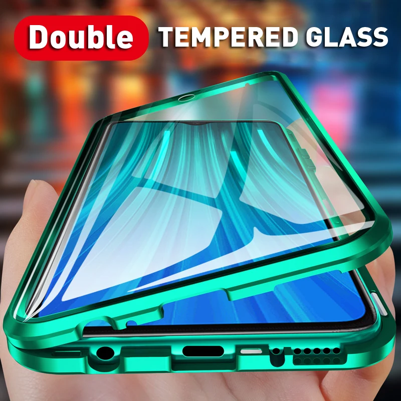 Metal Frame Double Sided Glass Magnetic Phone Case For OPPO reno9 10 11 PRO Case Cover For OPPOFind x6 Cover