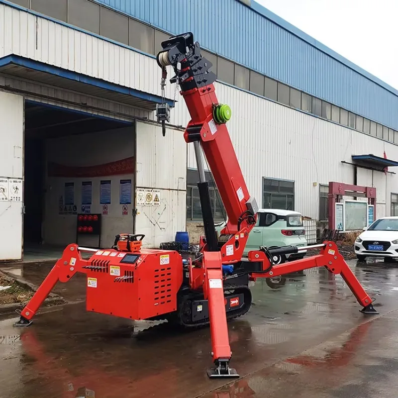 Compact Spider Crane Hydraulic Mini Lifting Equipment Electric Remote Control Construction Machine