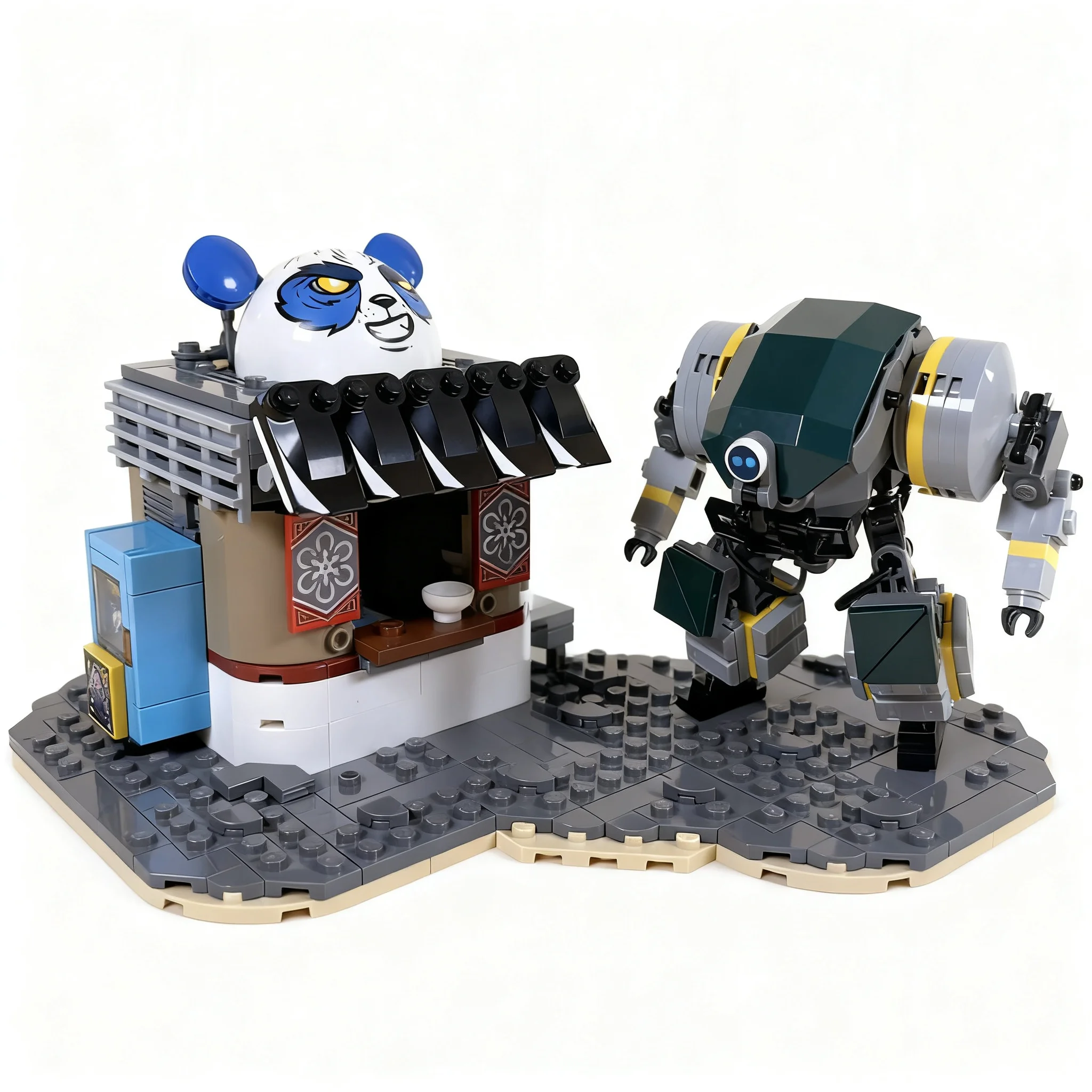 554pcs MOC Freestyle Late Night Snack Model Christmas Gift Bookshelf Display Craft Home Decoration Decorative Bookcase Ornament