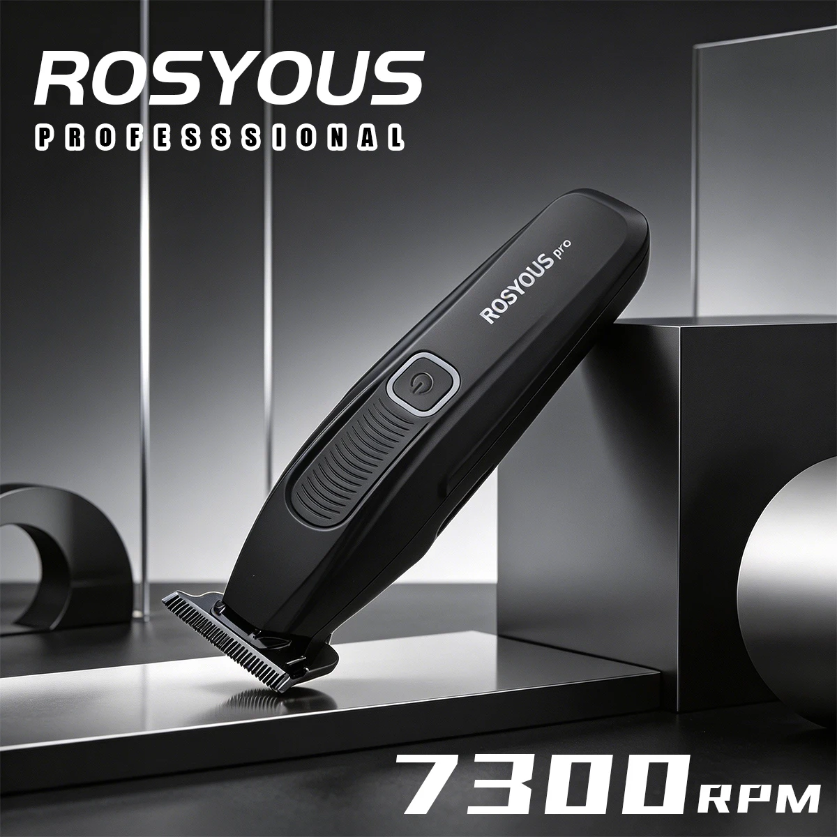 ROSYOUS RS-078 Professional Finishing Machine Zero-Gapped DLC T-Blade, 7300RPM, 1500mAh Low Noise Cordless Men's Trimmer