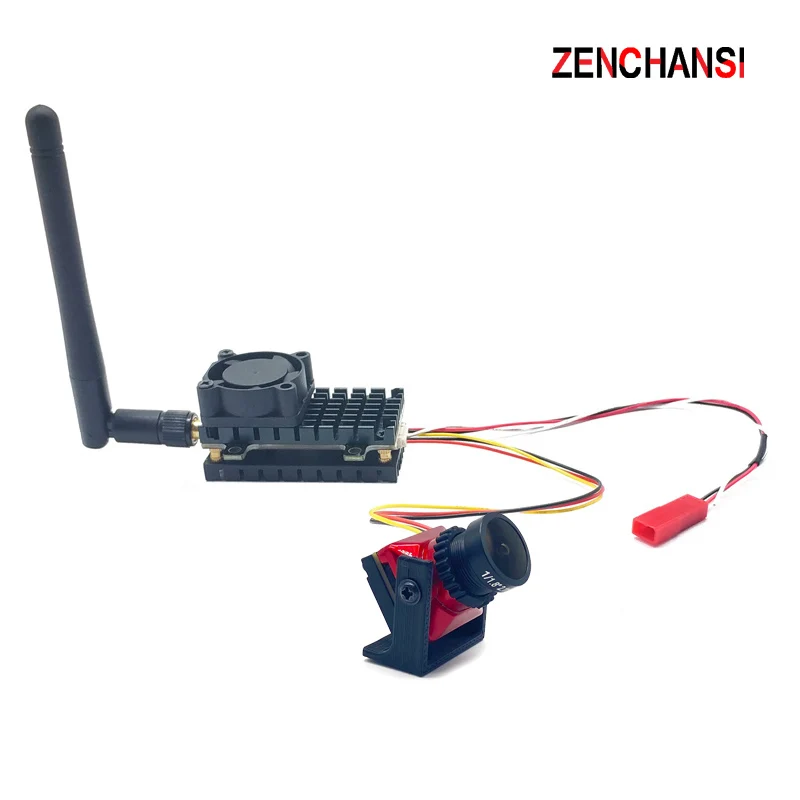 Zasięg ponad 20 km Bezprzewodowy nadajnik FPV 5,8 GHz 2 W 2000 MW 48CH Video AV Audio Sender i kamera CMOS 1200TVL do części RC