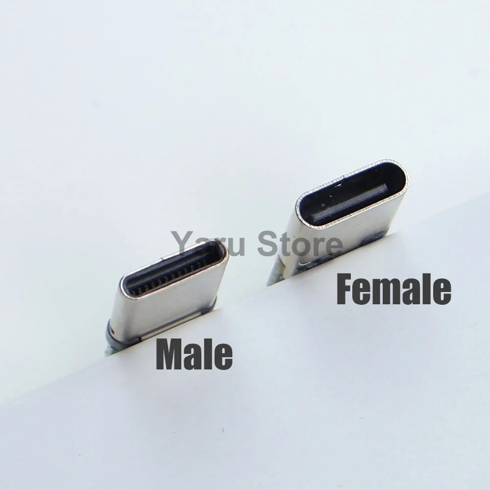 yaru 24/14 Pin USB 3.1 Type C Connector Male Female Socket Receptacle Adapter to Solder Wire Cable Support PCB Board Port  Jack
