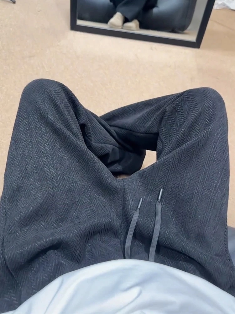 

American Retro Heavyweight Curved Blade Men's Sweatpants Loose Drapey Wide Leg Casual Straight Leg Pants Autumn Faion