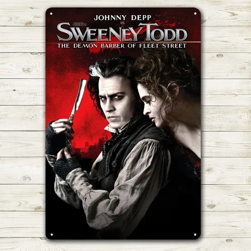 Sweeney Todd Johnny Depp Movie Metal Poster Tin Sign - 20x30cm Plate