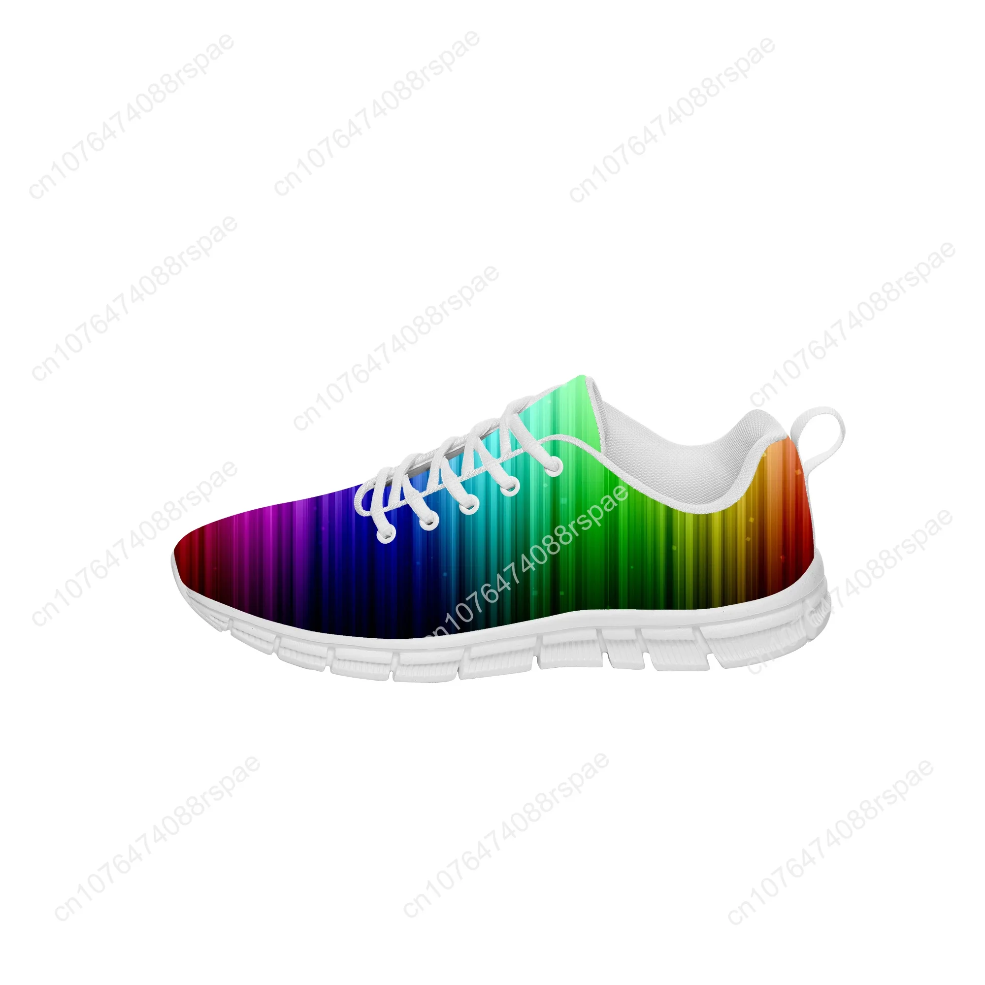 Chaussures de sport multicolores abstraites pour hommes et femmes, baskets décontractées pour adolescents, chaussures de couple personnalisées, chaussures de course blanches cool, haute qualité