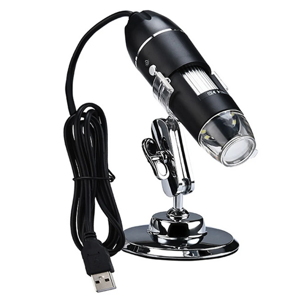 

Digital Microscope Use ABS Glass Lens Kids Education Insect Observation Adjustable Bracket Connect Laptop LED Light