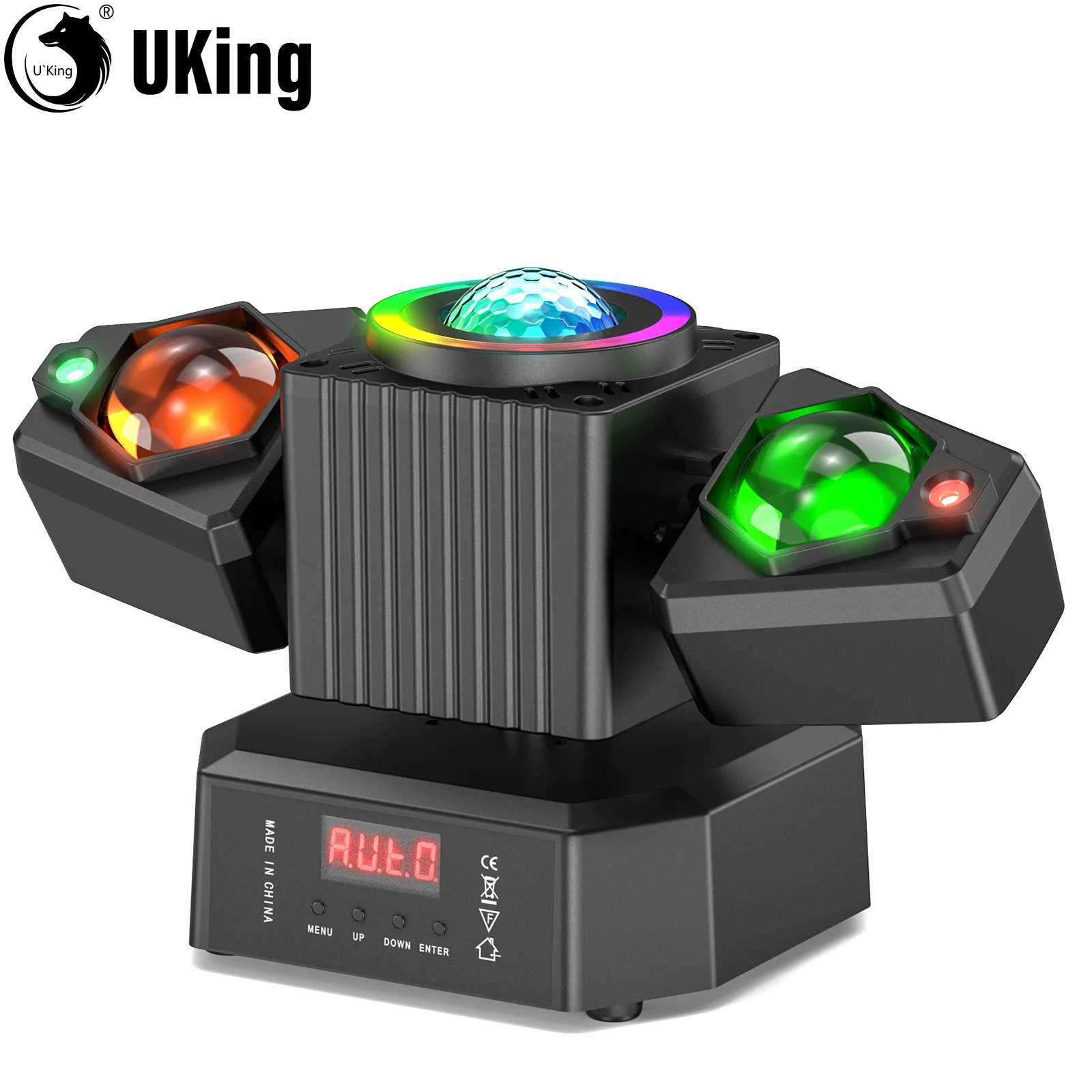 

U'King 65W Two-armed Moving Head Light RGBW LED Stage Lights DMX512 DJ Lights For Wedding Party KTV Bar Concert Church