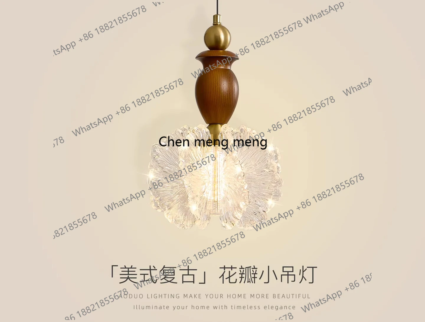 

Medieval style bedroom bedside chandelier American retro personalized petal living room sofa