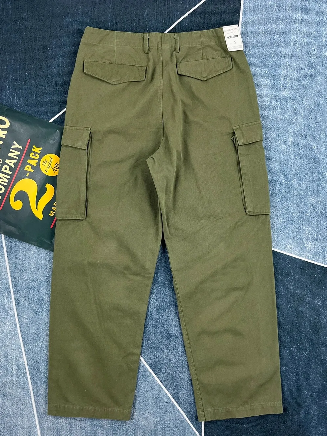 

Heavyweight Pure Cotton Casual Work Trousers Men's American Sle Military een Khaki Color Straight Leg Multi-ket Pants