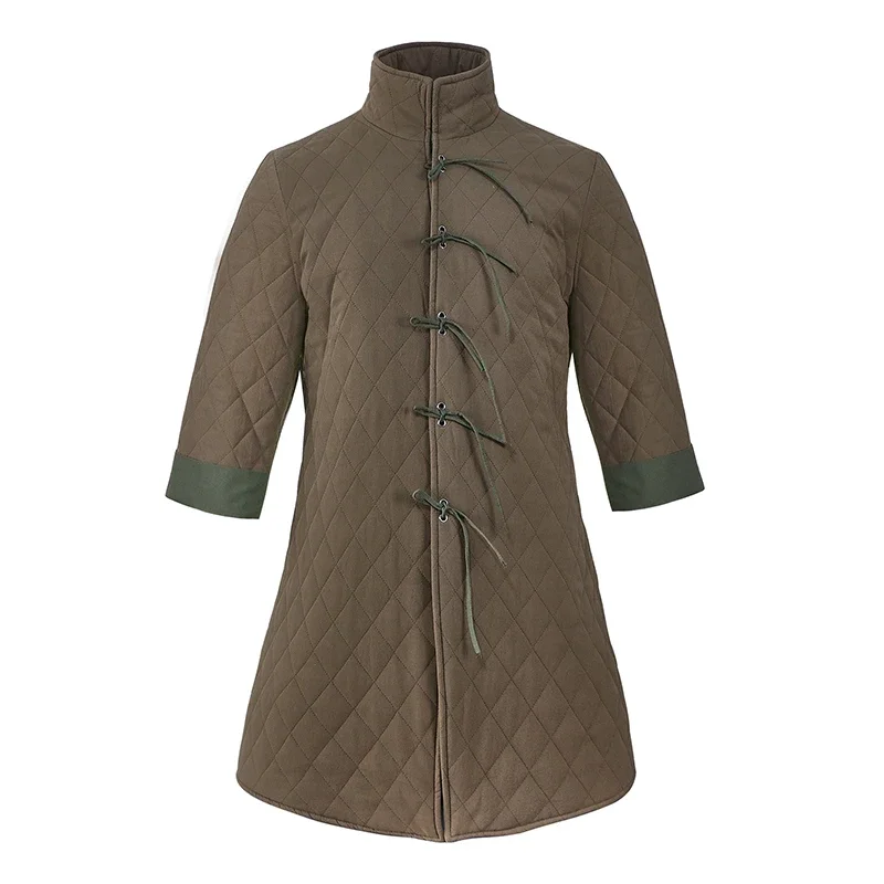 Gambeson เสื้อแจ็คเก็ตชุดเกราะ aketon, เสื้อฮาโลวีนไวกิ้งยุคกลางอัศวินนักรบสำหรับผู้ใหญ่ผู้ชาย