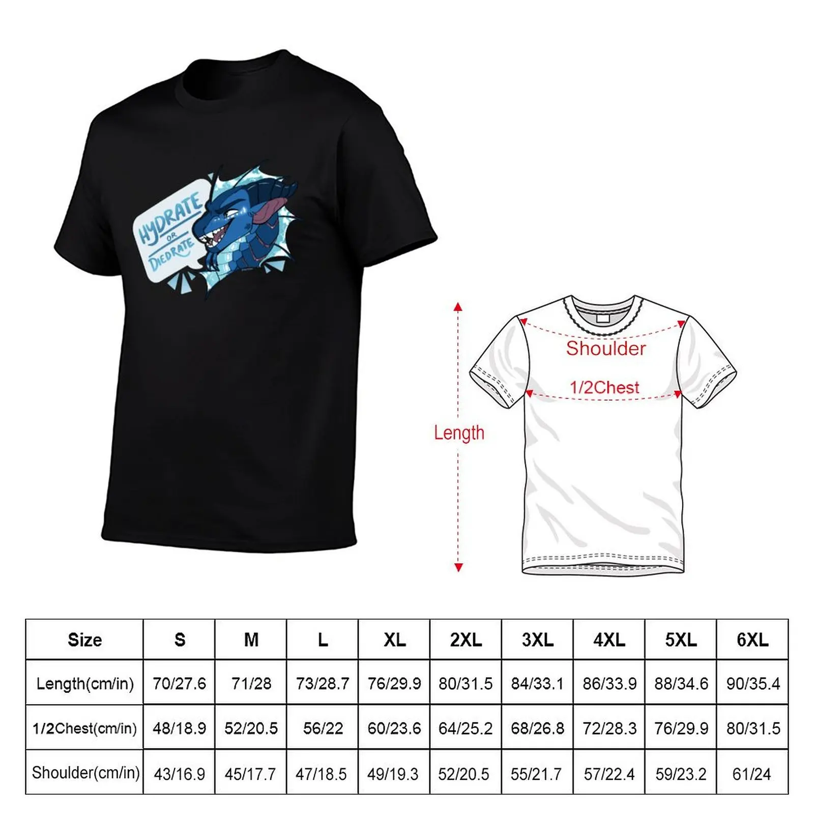 Hydrate or Diedrate! Tsunami WOF Wings of Fire T-Shirt cotton graphic tees cute tops Short sleeve tee men