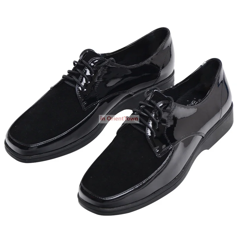 Europe Trend Black Dancer Shoe Popping Hip Hop Dance Suede Patent Genuine Leather Shoes Locking Poppin Performance Shoes White