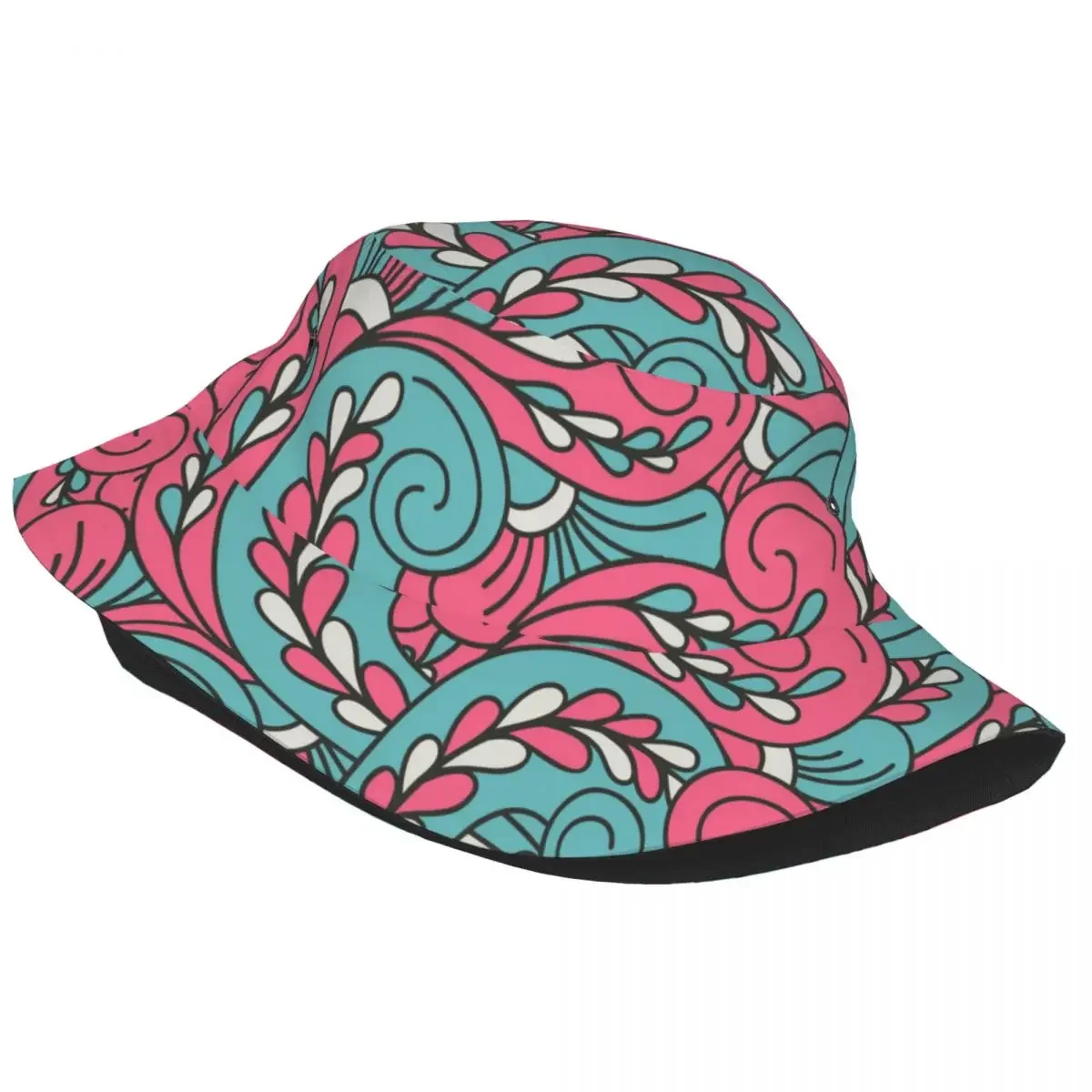 Baroque Style Bucket Hat Floral Patterns Outdoor Fisherman Caps Soft Fold Beach Travel Visor Hats For Couple Funny Graphic Cap