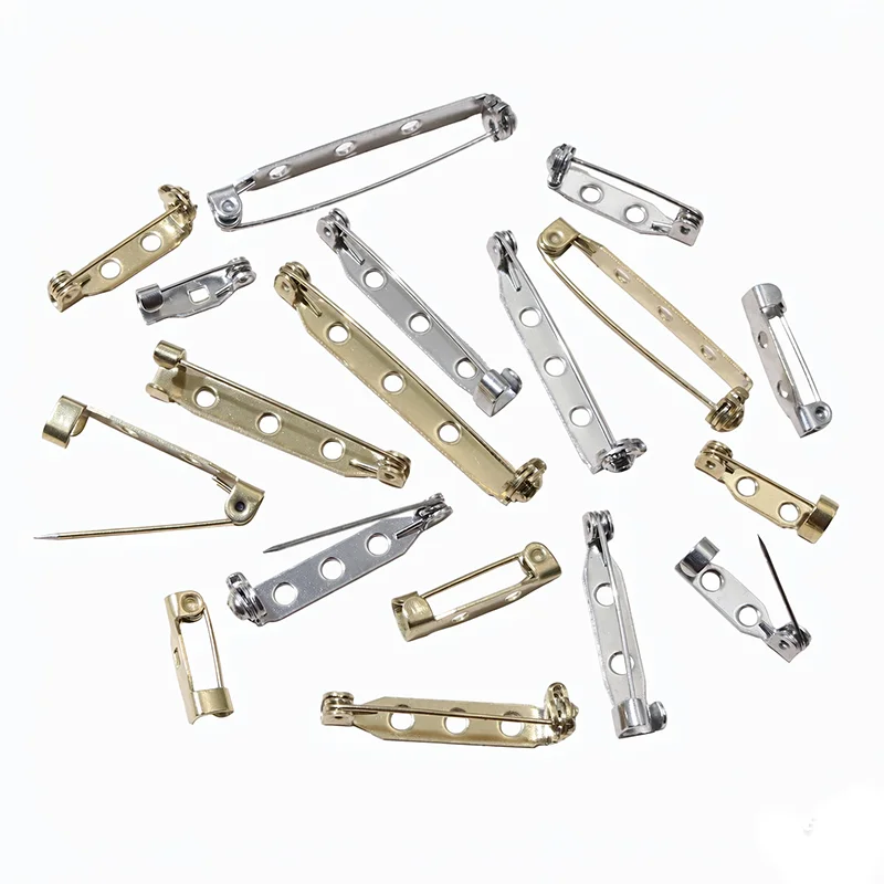 20pcs 14 17 19 20 25 32 38mm 316 Stainless Steel Brooch Clip Pins Safety Brooch Settings Blank For DIY Jewelry Making Supplies