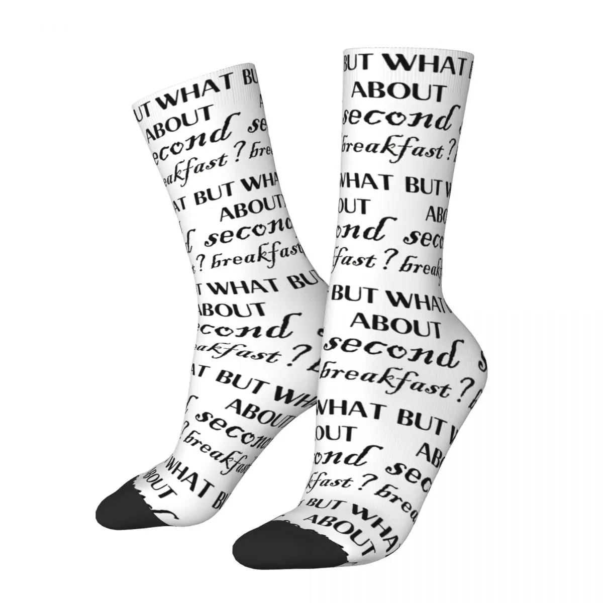 

But What About Second Breakfast Socks Harajuku Sweat Absorbing Stockings All Season Long Socks for Man Woman's Birthday Present