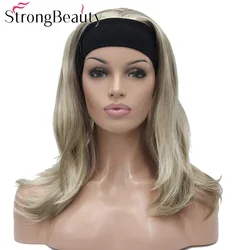 StrongBeauty Long Headband Synthetic Wigs 3/4 Half Hair Straight Lady Wig