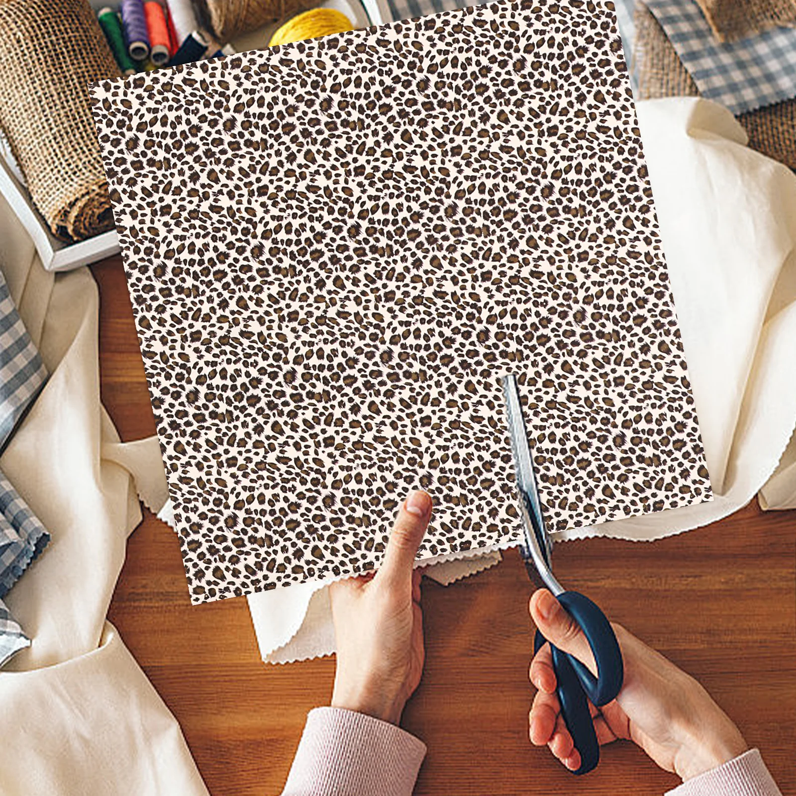 

5Pcs Cotton Patchwork Cloth Leopard Print Fabric DIY Craft Sewing Material Handmade Decoration Cotton Fabric DIY Cloth