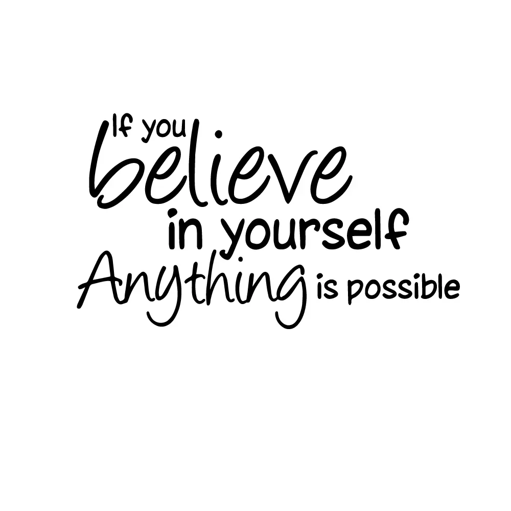 Inspirational Quotes Wall Sticker Phrase Believe Yourself Vinyl Decal Motivational Quote Wall Decor Removable Room Decoration
