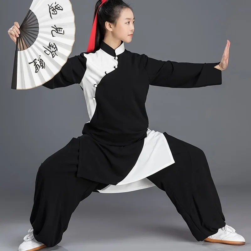 Uniforme tradicional chino de manga larga para mujer, uniforme de Kungfu, uniforme de Tai Chi, ropa de ejercicio, Wushu, 12445