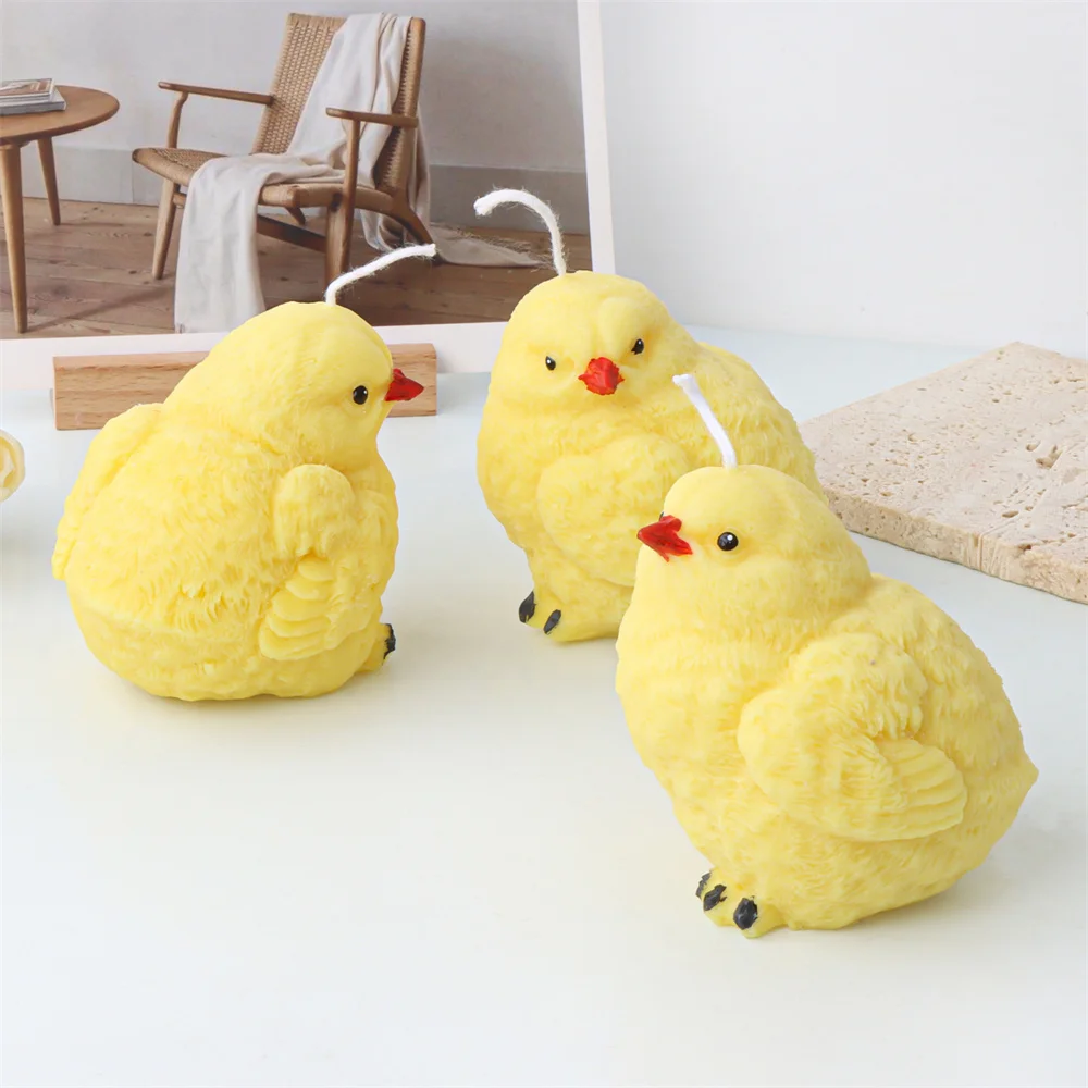 Mini Animal Chicks Candle Silicone Mold Carton Little Duck Soap Making Supplies Cluck Hen Chicken Soy Wax Resin Mould Home Decor