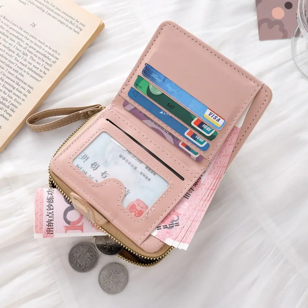 

Fashion Cute Cat Short Wallet Large Capacity PU Leather Coin Purse Lightweight ID Card Holder